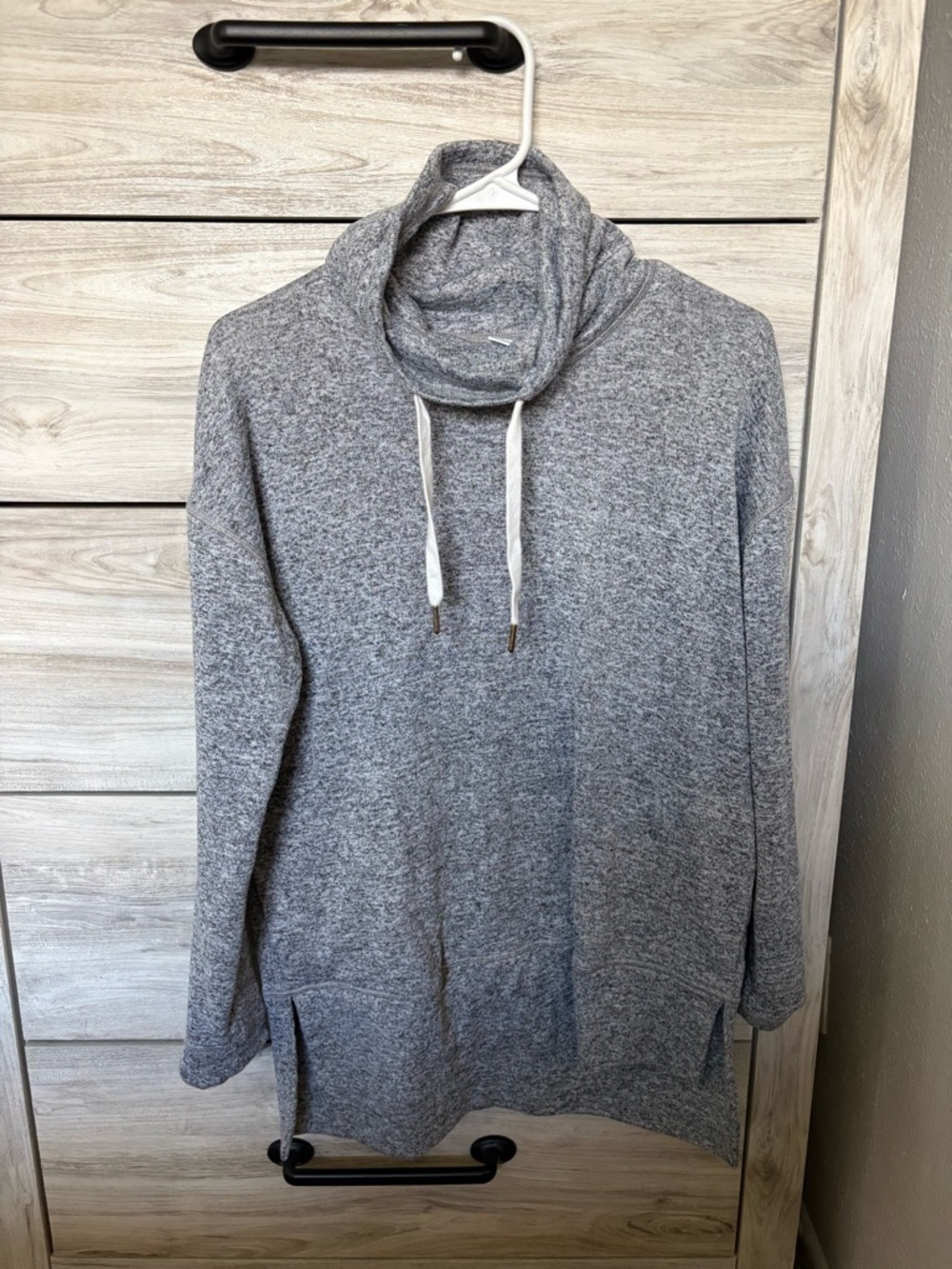 Old Navy Gray Cowl Neck Pullover Sweater with Drawstrings